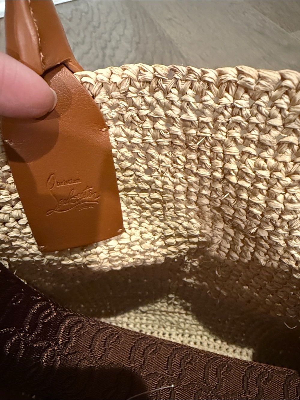Christian Louboutin Mini By My Side Raffia & Leather Tote with Detachable Strap - Picture 7 of 16